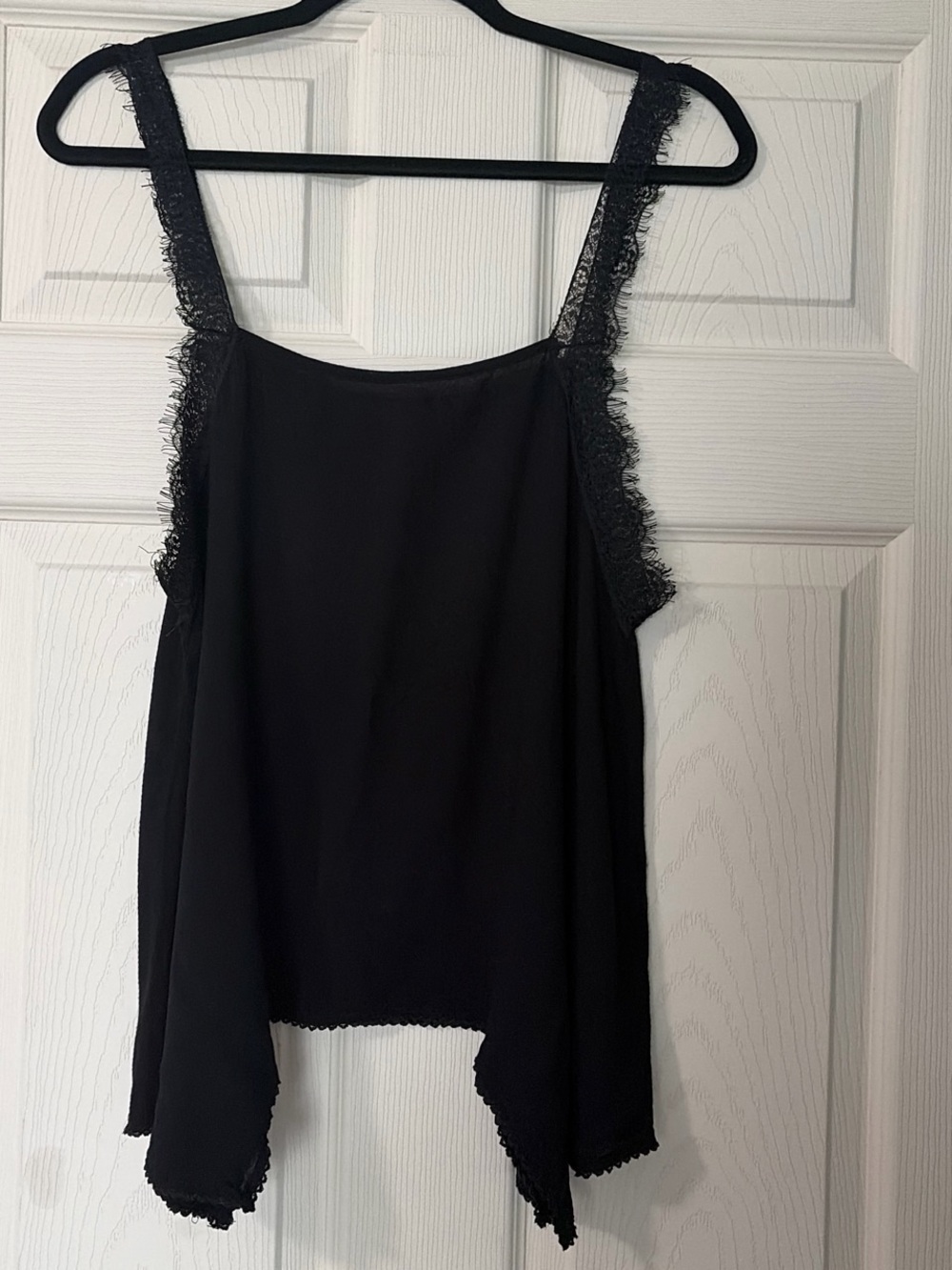 Free People Black Lace-Edge Swing Cami